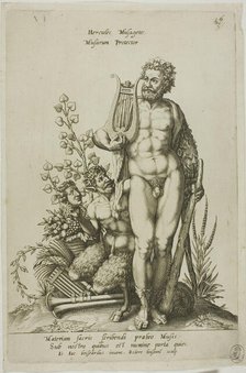 Hercules, plate 16 from Parnassus Biceps, 1601. Creator: Robert Boissard.