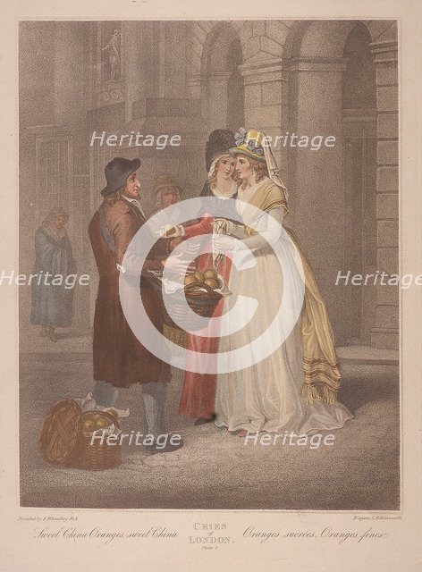 'Sweet China Oranges, sweet China', Cries of London, c1870. Artist: Anon