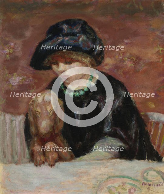 Portrait of Marthe Bonnard with a basset, c1912. Creator: Bonnard, Pierre (1867-1947).