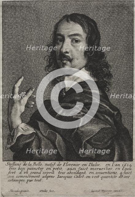 Portrait of Stefano della Bella. Creator: Wenceslaus Hollar (Bohemian, 1607-1677).