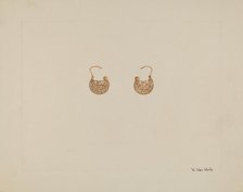 Earrings, c. 1937. Creator: Vera Van Voris.
