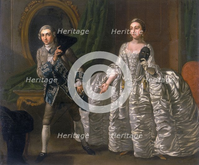 'David Garrick and Hannah Pritchard in a Scene from The Suspicious Husband', 1752. Artist: Francis Hayman