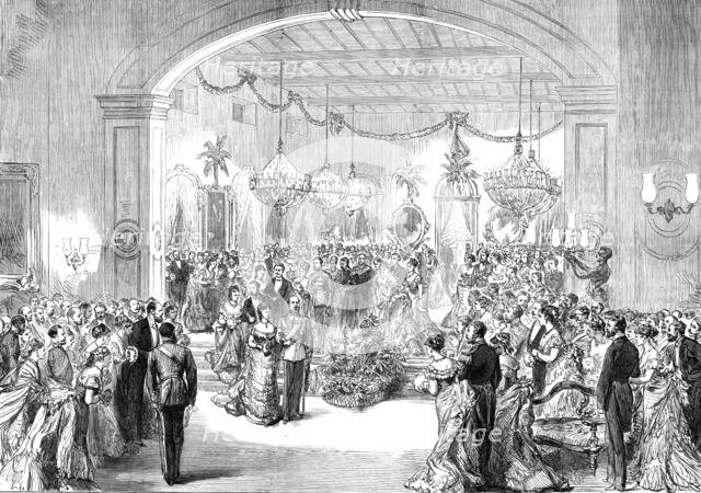 The Royal Visit to India: the Madras Club Ball, from a sketch by an officer of the Serapis, 1876. Creator: Unknown.