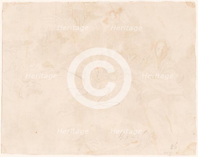 Sketch for the Flight into Egypt [verso], 1750/1755. Creator: Giovanni Battista Tiepolo.