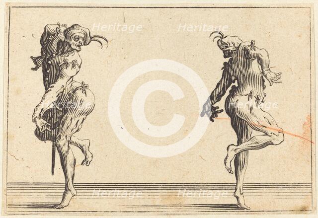 Two Pantaloons Dancing, c. 1622. Creator: Jacques Callot.