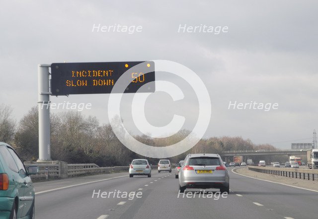 M27 Motorway Matrix overhead warning sign