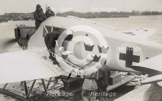 An air ambulance operated by the Swedish Red Cross at sea, Malmö, Sweden, 1923. Artist: Otto Ohm