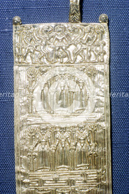 Detail of Gold bracelet from Praeneste, Etruscan Jewellery, 7th century BC.  Artist: Unknown.