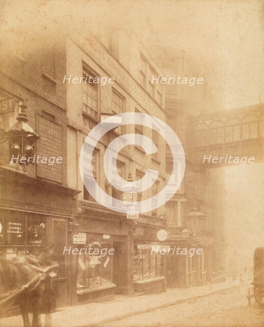 Villiers Street, Strand: the north-east part, including the shop of William Challice...(1890-1899?). Creator: Unknown.