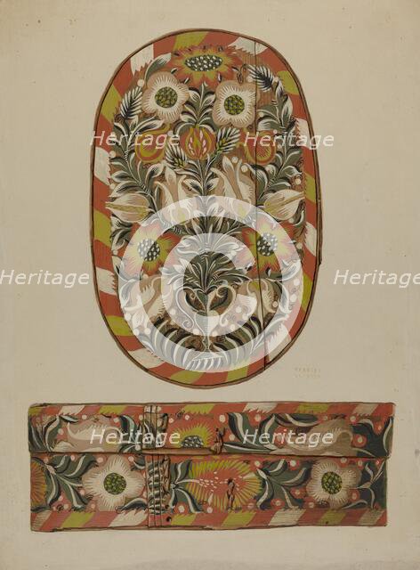 Pa. German Bride or Cap Box, c. 1937. Creator: Frances Lichten.