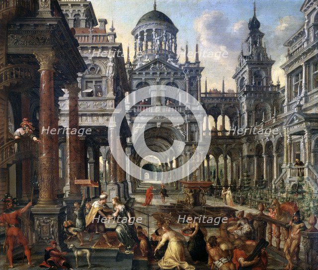 'The Queen of Sheba before Solomon', 1601.  Artist: Hans Vredeman de Vries