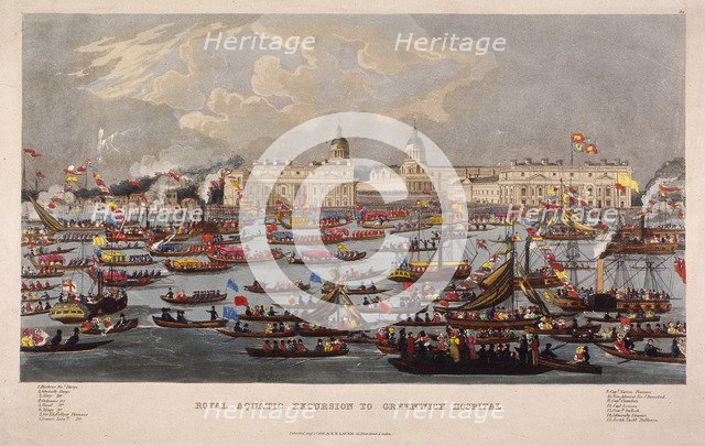 'Royal Aquatic Excursion to Greenwich Hospital', 1838. Artist: Anon