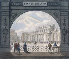 Bank of England, Threadneedle Street, London, c1820. Artist: Anon