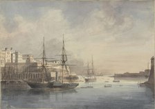 View at Malta, ca. 1849. Artist: Dyce, Charles Andrew (1816-1853)