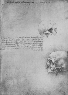 'Two Drawings of the Bony Structure of the Head', c1480 (1945). Artist: Leonardo da Vinci.