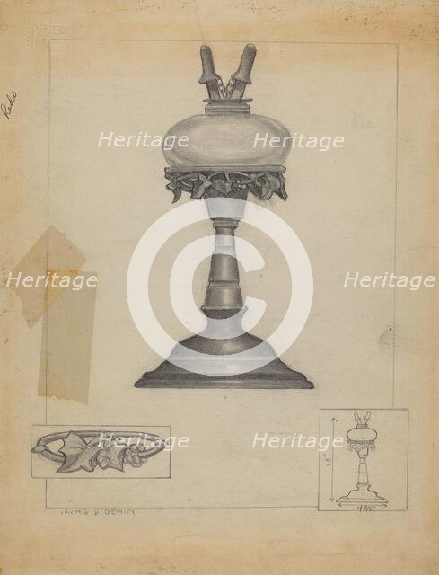 Lamp, 1936. Creator: Irving D. Genin.