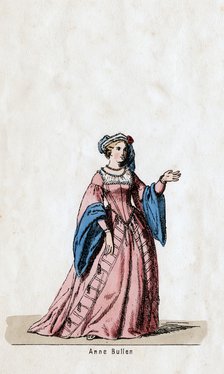 Anne Boleyn, costume design for Shakespeare's play, Henry VIII, 19th century. Artist: Unknown