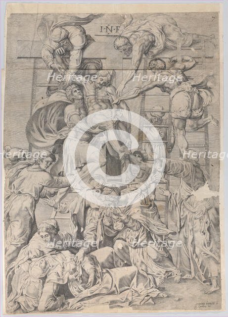 The Descent from the Cross, 1550-1600. Creator: Giovanni Battista Cavalieri.
