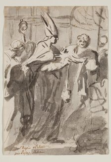 Religious Scene with Pope and Acolytes, c.between 1752 and 1756. Creator: Augustin Pajou.