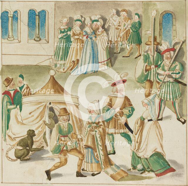 Court Amusements with Two Monkeys, c. 1515. Creator: Unknown.