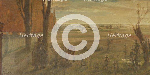 Sketch for the reception hall in the town hall of Vanves: Surroundings of Vanves, 1902. Creator: Jean Joseph Enders.