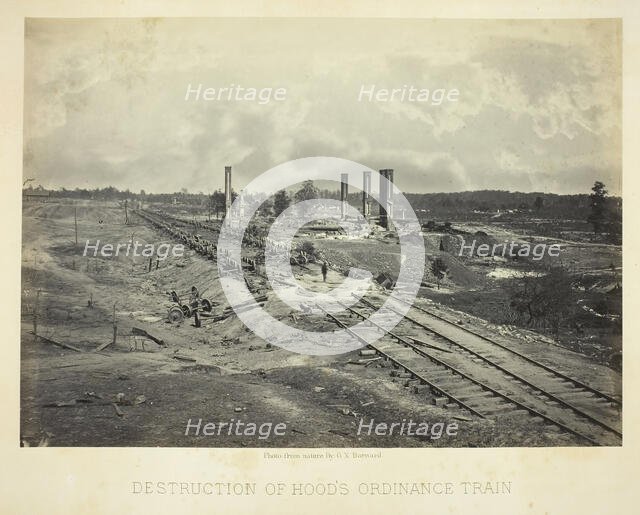 Destruction of Hood's Ordinance Train, 1864. Creator: George N. Barnard.
