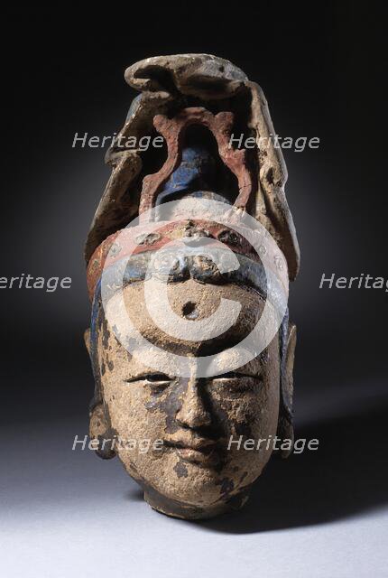Head of a Bodhisattva, Probably Avalokitésvara (Guanyin), the Bodhisattva..., between c.1450-c.1550. Creator: Unknown.