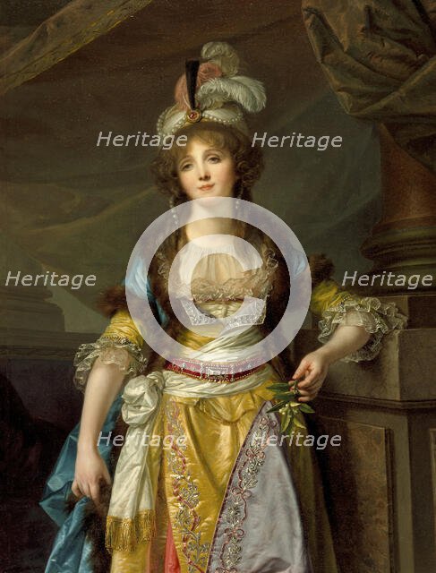 Portrait of a Lady 

in Turkish Fancy Dress, c1790. Creator: Jean-Baptiste Greuze.