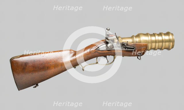 Flintlock "Hand Mortar" Gun, Germany, 1740. Creator: Unknown.