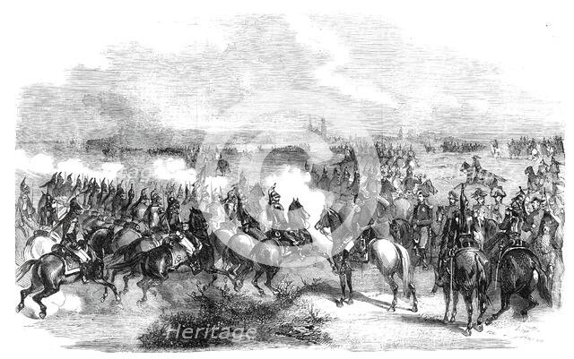French cavalry at Luneville: a charge of the cuirassiers of the Imperial Guard, 1860. Creator: Unknown.