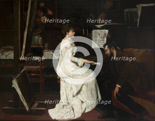 At the Piano, between 1882-1886. Creator: Stanislaw Lentz.