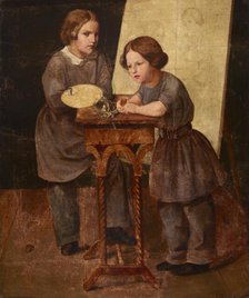 Two Boys at the Table, between 1830-1850. Creator: Unknown.