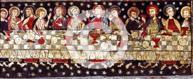 Detail of the Sacrament of the altar front 'Master of Soriguerola' from the parish of Estoll, in …