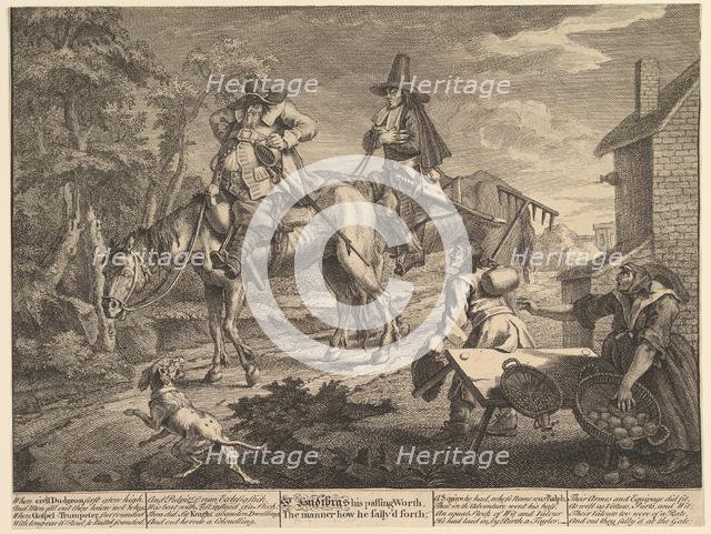 Sr. Hudibras, His Passing Worth, The Manner How He Sally'd Forth": Twelve Larg..., February 1725-26. Creator: William Hogarth.