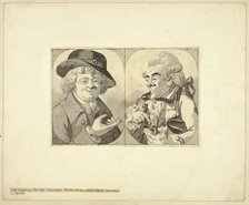 Two Bust-length Caricatures, n.d. Creator: Robert Dighton.