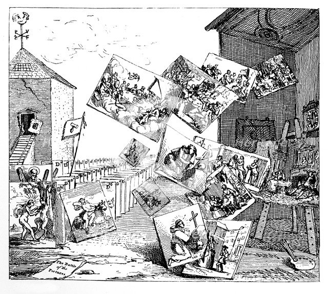'The Battle of the Pictures', 1745.Artist: William Hogarth