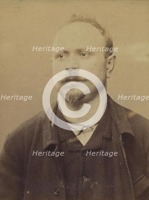 Della Casa. 36 ans, né le 1/3/58 à Avoglion (Italie). Cordonnier. Anarchiste. 2/7/94., 1894. Creator: Alphonse Bertillon.