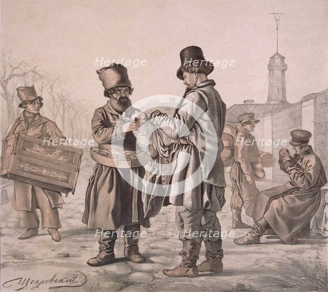 Street Sbiten Seller (From the Series These Are Our People), 1842. Artist: Shchedrovsky, Ignati Stepanovich (1815-1870)