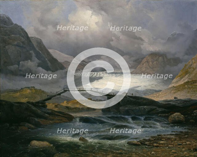 Nigardsbreen in Justedalen, 1846. Creator: Knud Baade.
