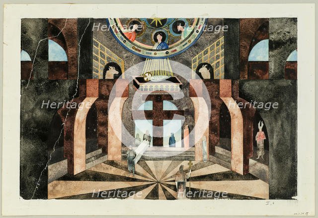 Stage design for the Tragedy Die Nibelungen by Friedrich Hebbel, ca 1934. Creator: Müller, Traugott (1895-1944).