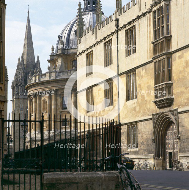 Bodleian Library, Radcliffe Camera and St Mary's Church, Oxford, Oxfordshire, c2000s(?). Artist: Unknown.