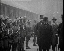 British Prime Minister David Lloyd George Inspecting Members of the Royal Irish Constabulary...,1920 Creator: British Pathe Ltd.