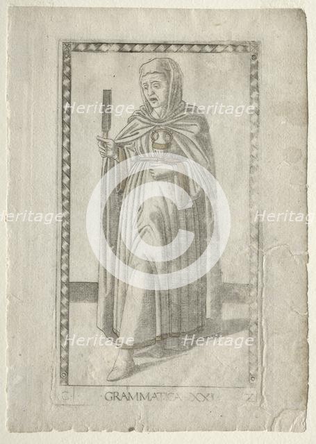Grammar (from the Tarocchi, series C: Liberal Arts, #21), before 1467. Creator: Master of the E-Series Tarocchi (Italian, 15th century).
