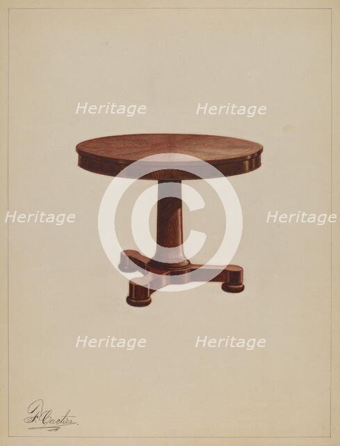 Tilt Table, c. 1937. Creator: Ferdinand Cartier.