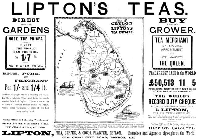 Advertisement for Lipton's Teas, 1898. Creator: Unknown.