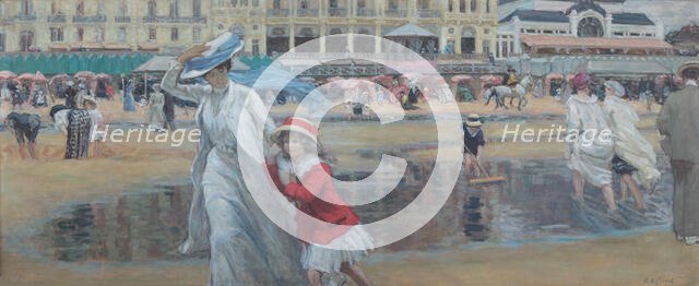 La plage de Cabourg, c. 1910. Creator: Prinet, René François Xavier (1861-1946).