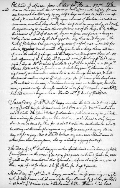 A page from the journal of John Newton, 1750-1754 (1965). Artist: Unknown