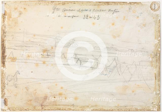 War Encampment Scene (verso), 19th century. Creator: Constantin Guys (French, 1805-1892).
