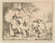 Three Putti Dancing to a Piper, March 1, 1780. Creator: Charles Reuben Ryley.