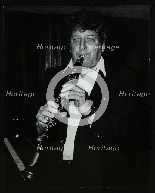 Clarinetist John Denman playing at the Bass Clef, London, 1985. Artist: Denis Williams